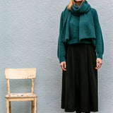 SWETER Z ALPAKI PREMIUM butelkowa zieleń