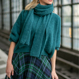 SWETER Z ALPAKI PREMIUM butelkowa zieleń