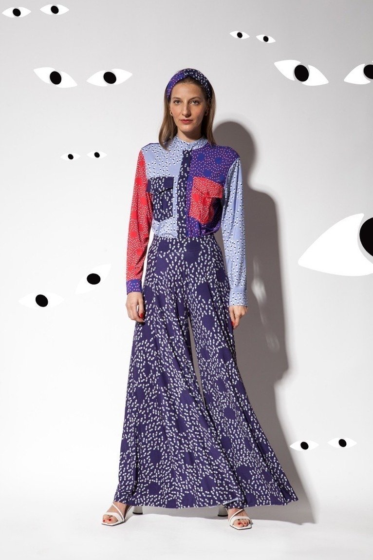 PRIMAVERY navy blue all eyes on you
