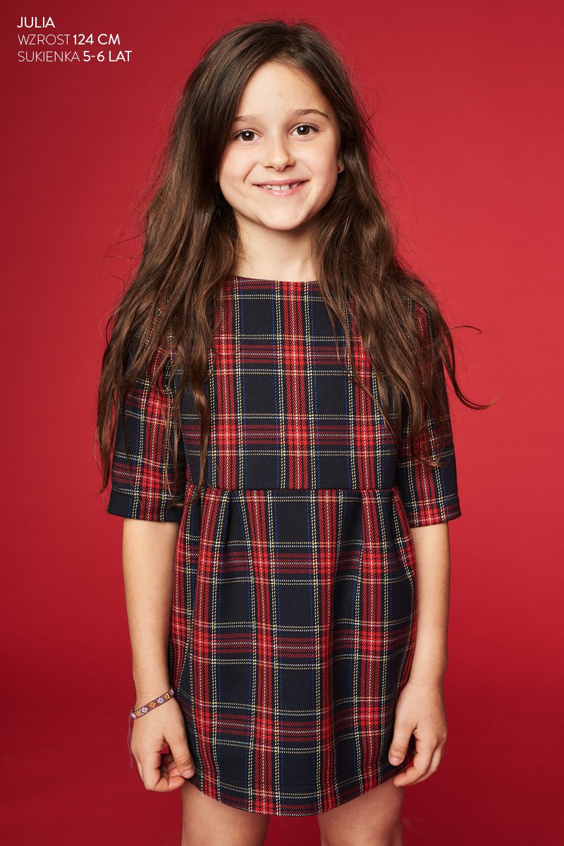 LITTLE CHEQUERED DRESS KIDS red