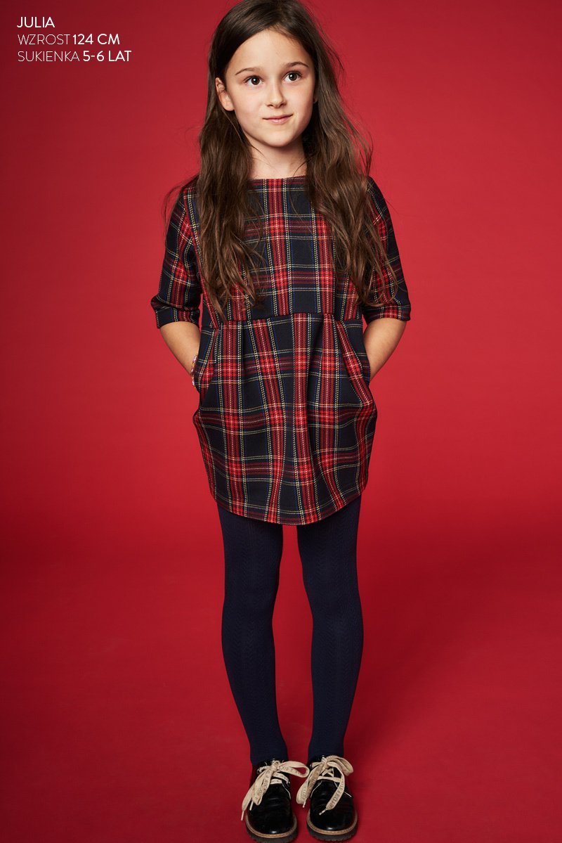 LITTLE CHEQUERED DRESS FOR KIDS red