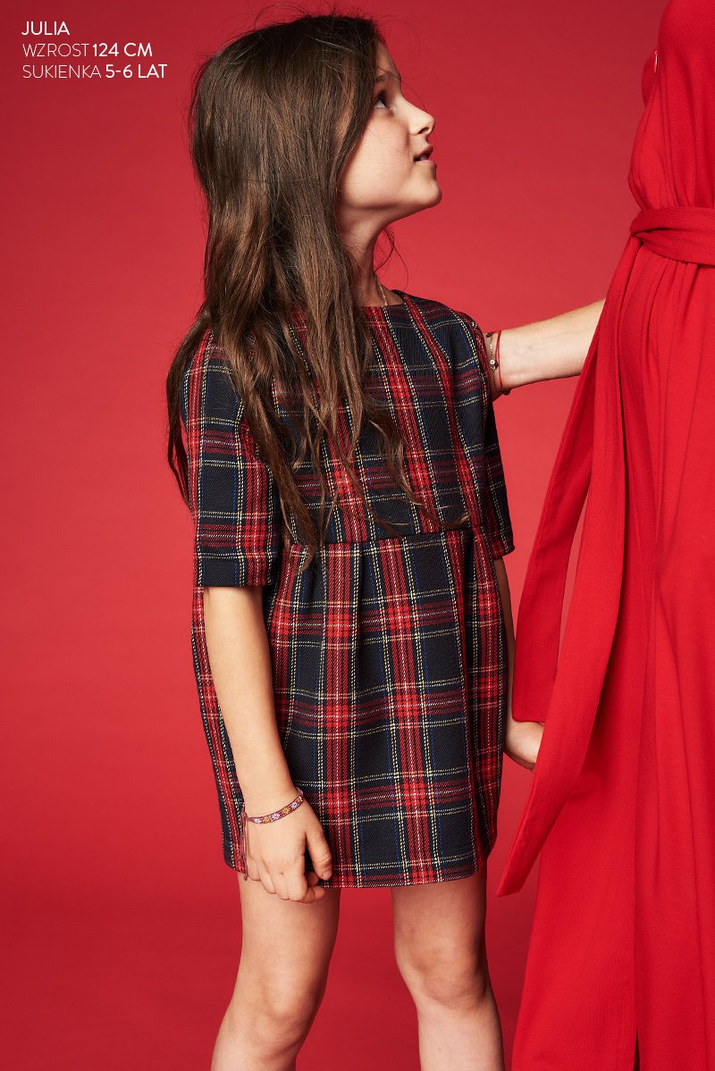 LITTLE CHEQUERED DRESS KIDS red