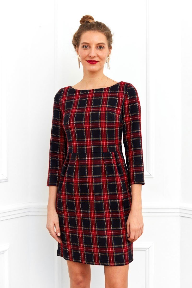 LITTLE CHEQUERED DRESS red