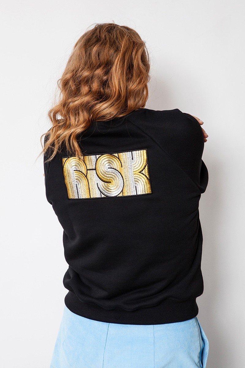LUCY IN THE SKY black risk golden embroidery