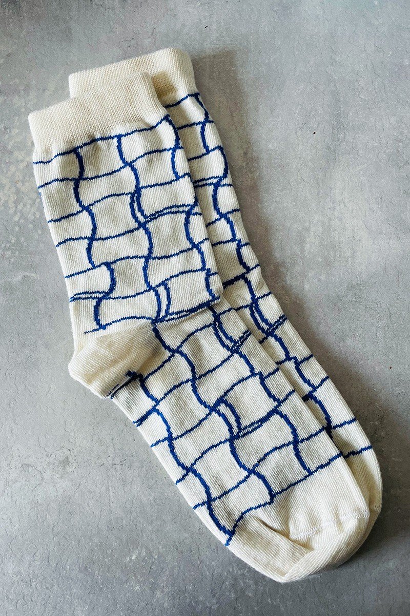 SOCKS blue "gorseciki" pattern print