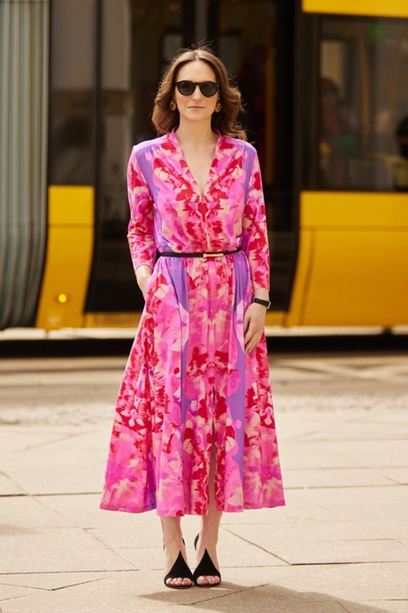 LIBERTY DRESS pink Rorschach print