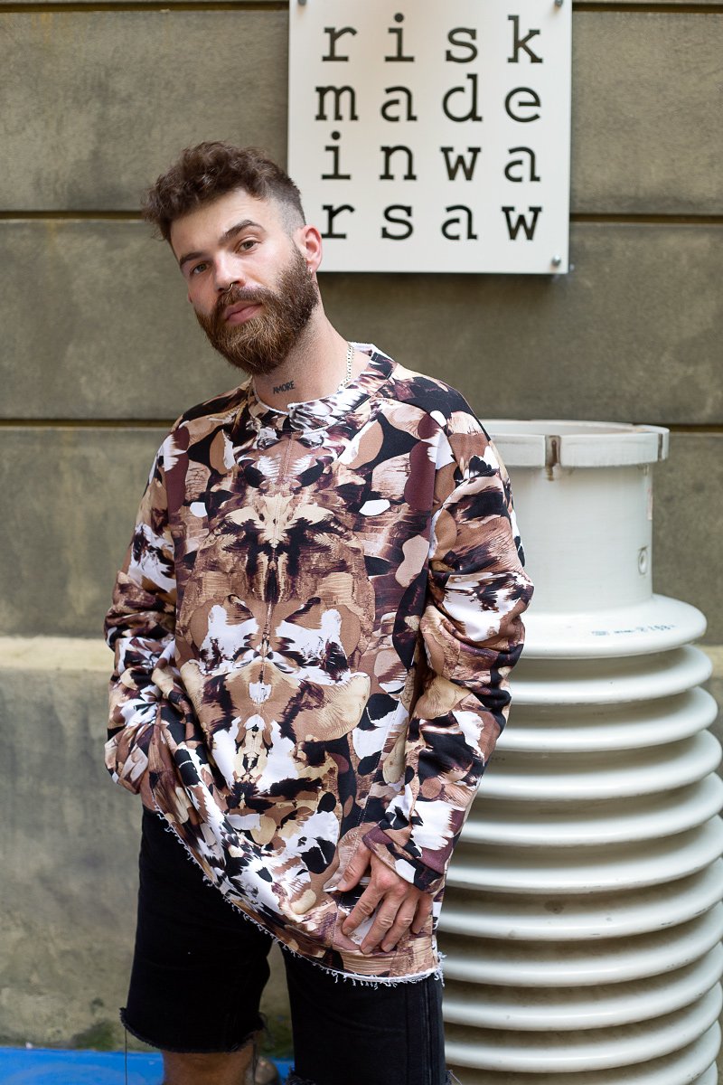 BLUZA CREWNECK print Rorschach pustynia