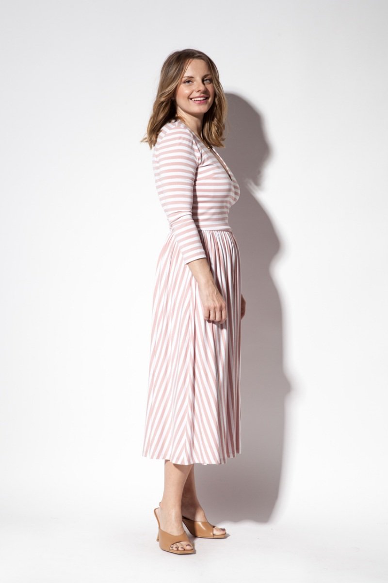 WRAP DRESS pink stripes