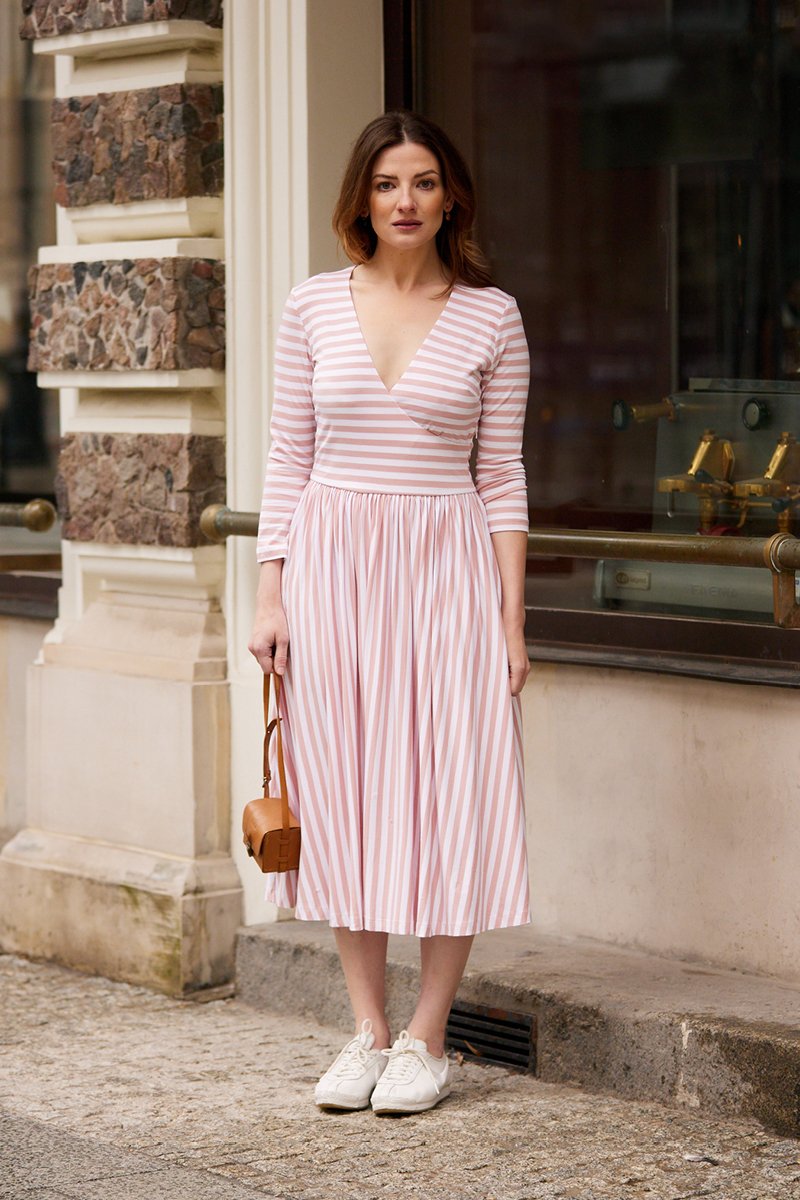 WRAP DRESS pink stripes