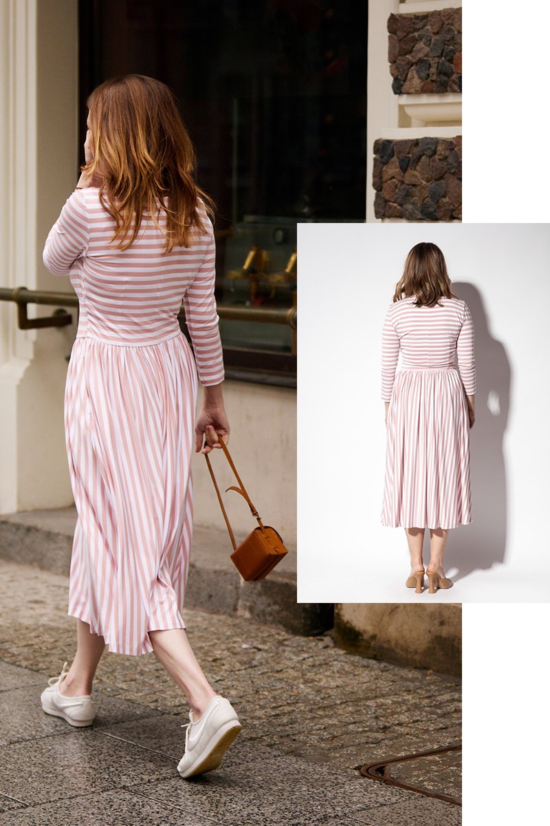 WRAP DRESS pink stripes