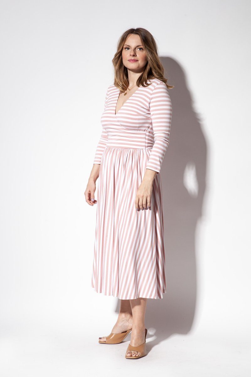 WRAP DRESS pink stripes