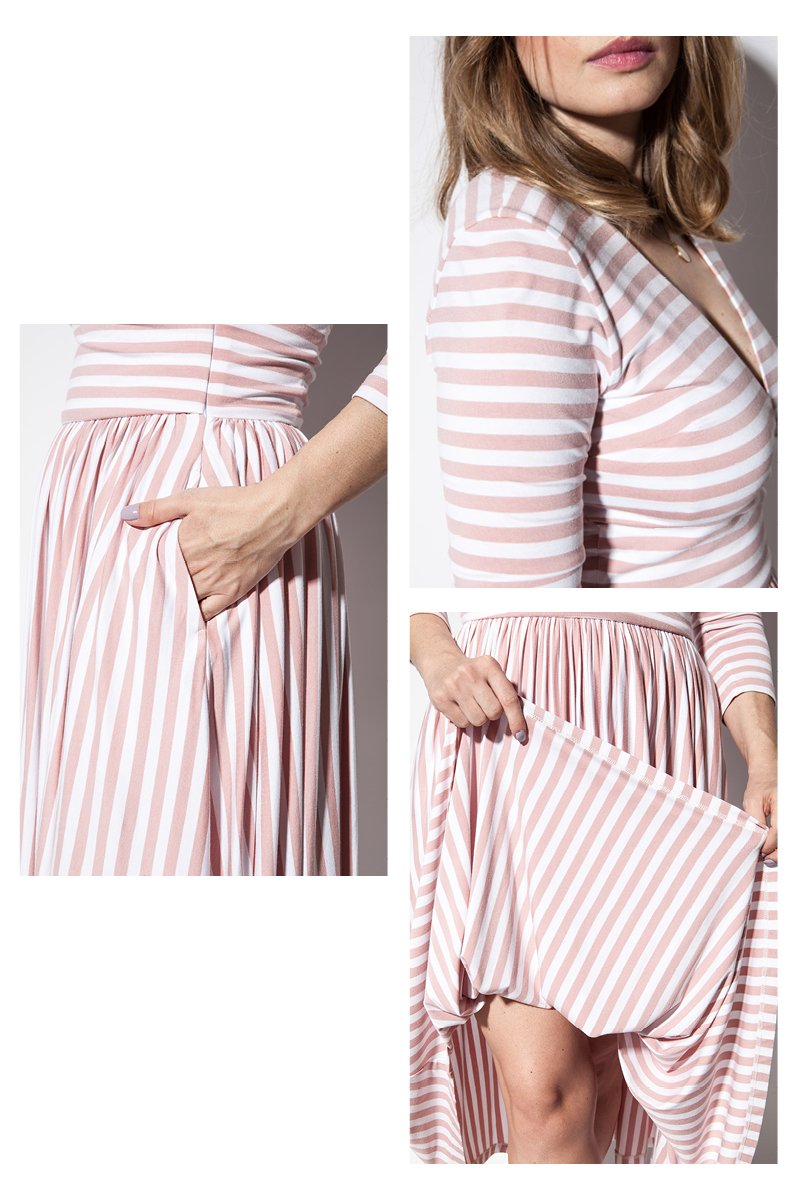 WRAP DRESS pink stripes