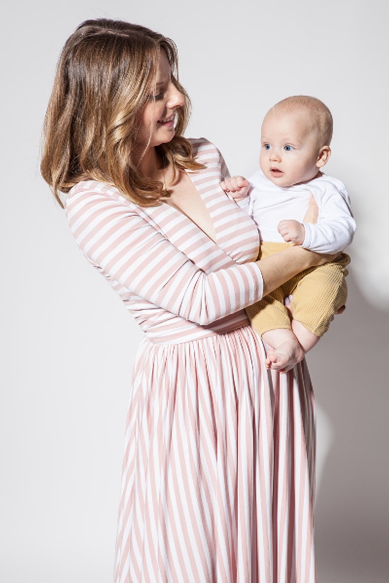 WRAP DRESS pink stripes