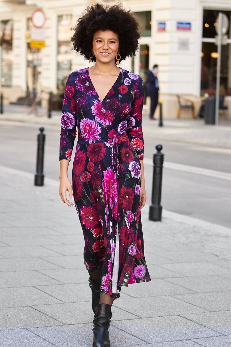 DREAMGIRL z długim rękawem print dalie