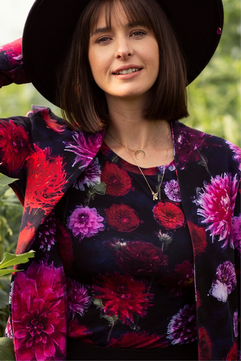 SAWA LONGSLEEVE dahlias print