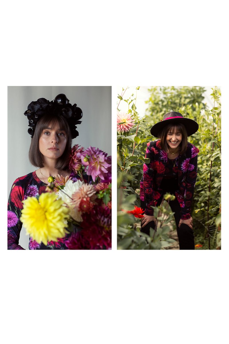 SAWA LONGSLEEVE dahlias print