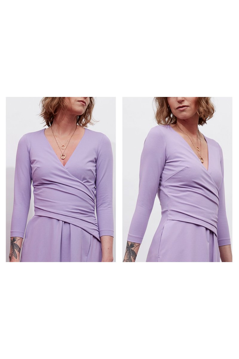 WRAP DRAPED DRESS berry