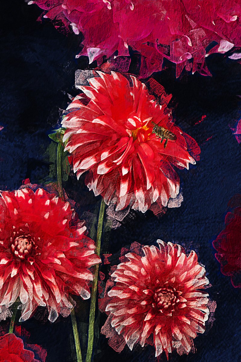 LET'S GOLF dahlias print