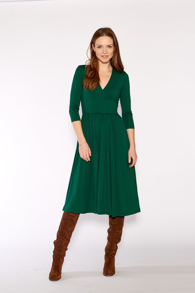 WRAP DRESS stem green