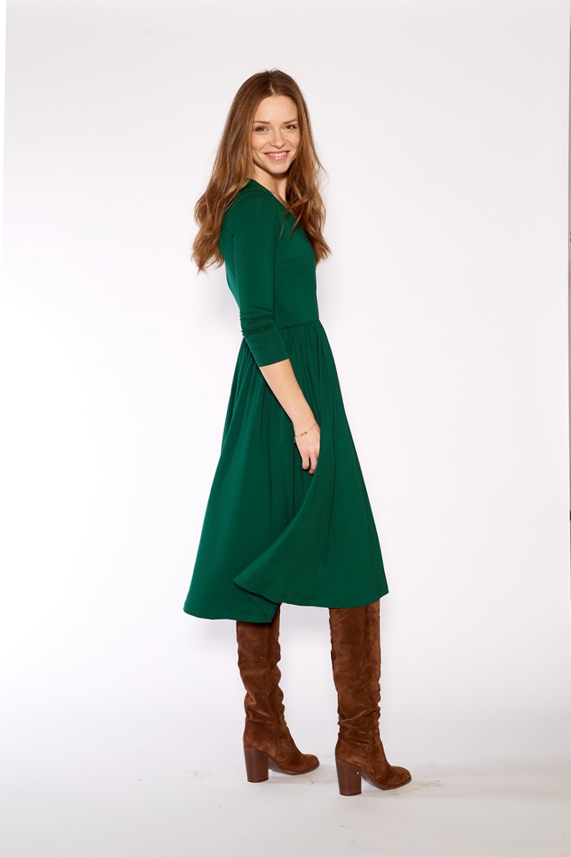 WRAP DRESS stem green