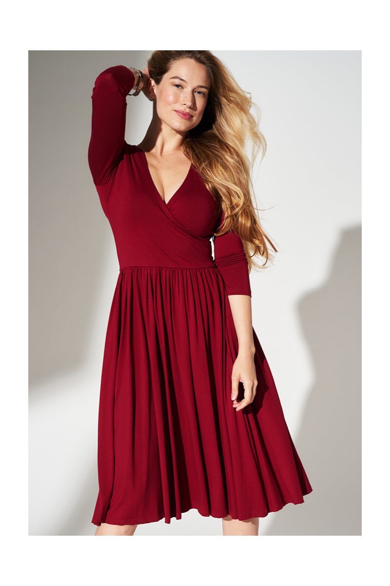 WRAP DRESS vintage burgundy