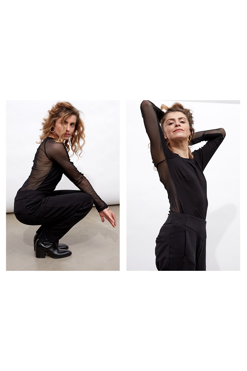 SAWA WITH TULLE black