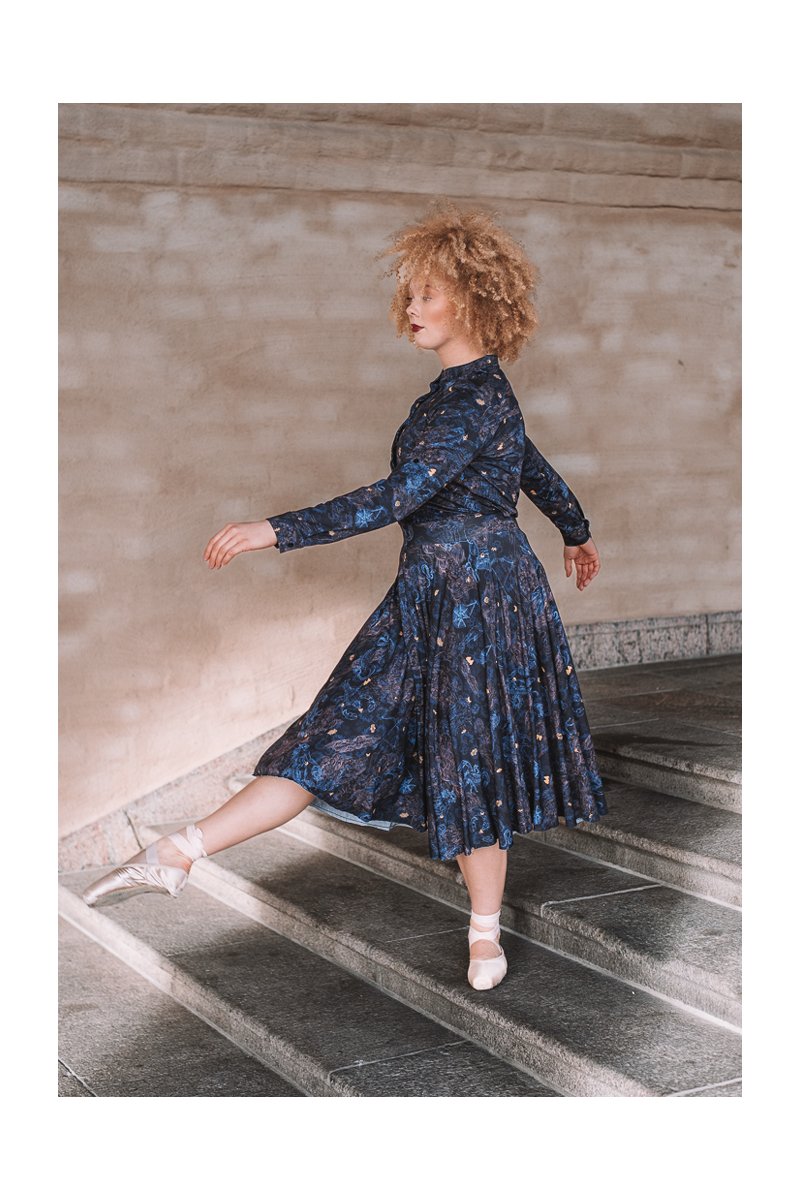 PRIMA BALLERINA night blue wish you luck print