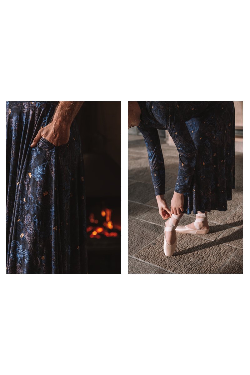 PRIMA BALLERINA night blue wish you luck print