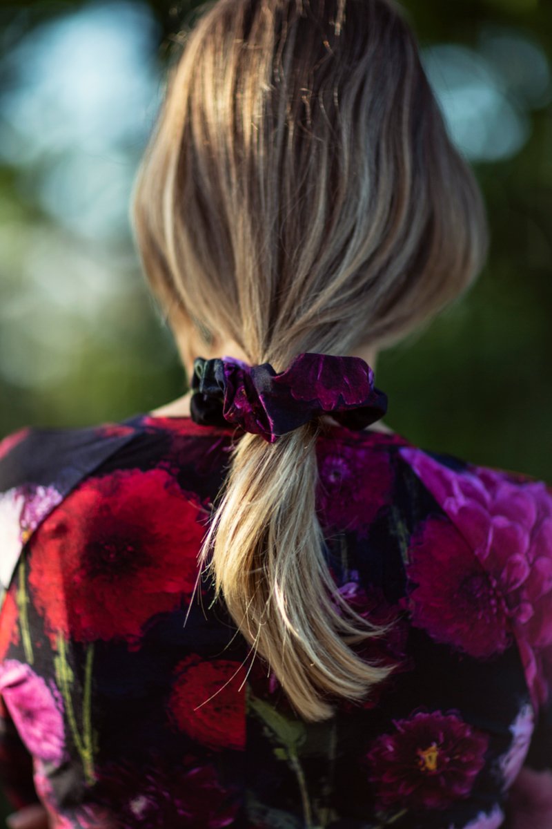 SCRUNCHIE bordo wish you luck print