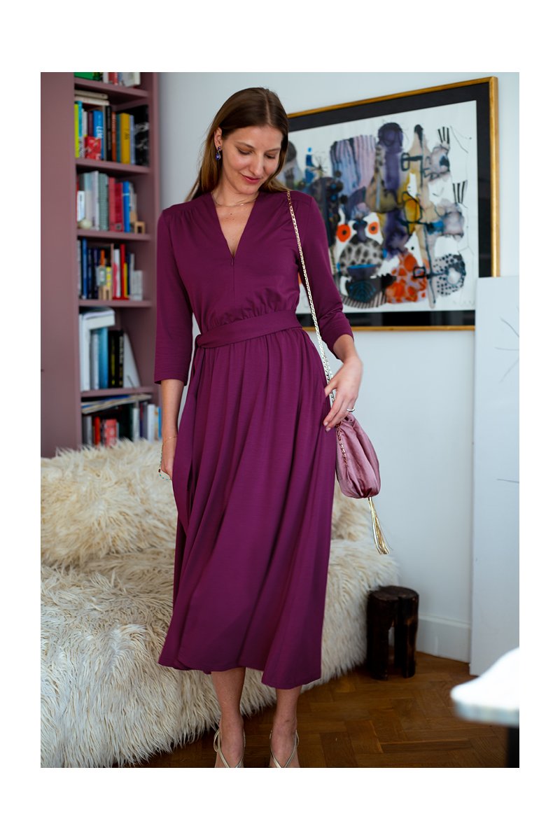 LIBERTY DRESS purpurowa