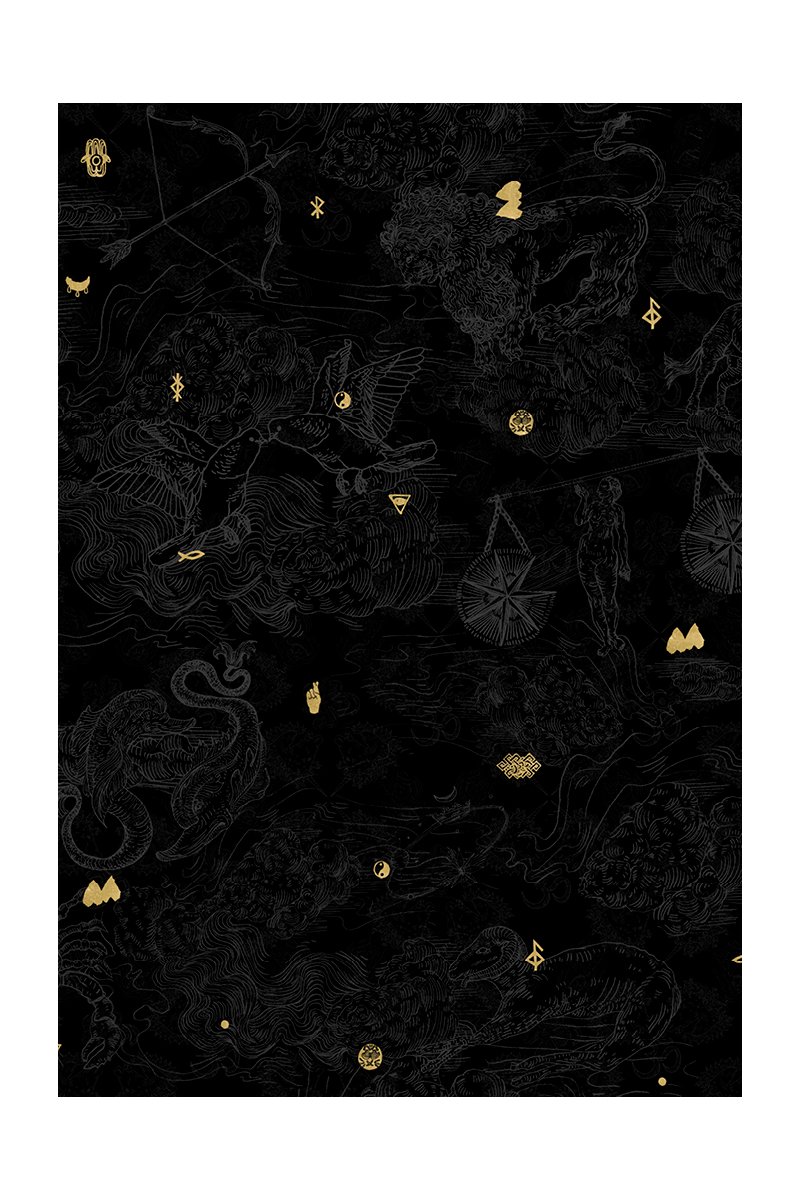 ROMA black wish you luck print