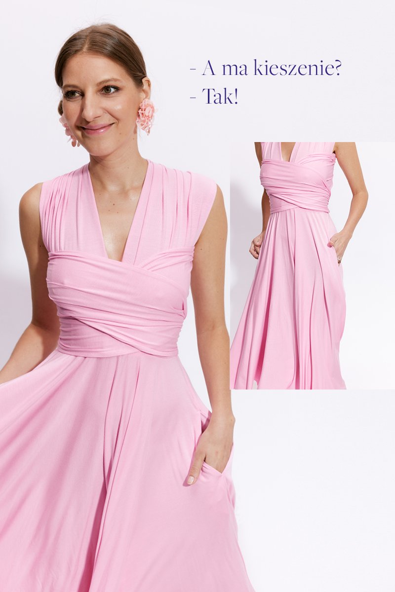 INFINITY DRESS MIDI candy pink