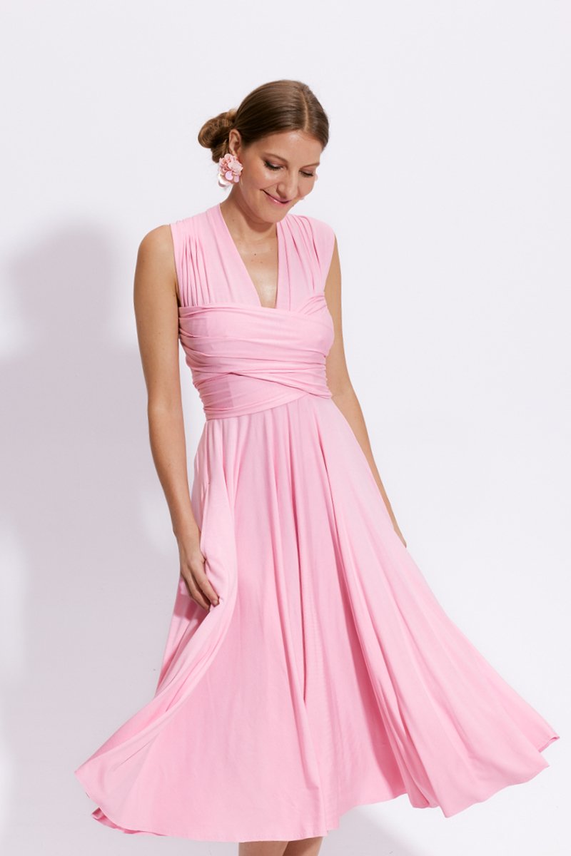 INFINITY DRESS MIDI candy pink