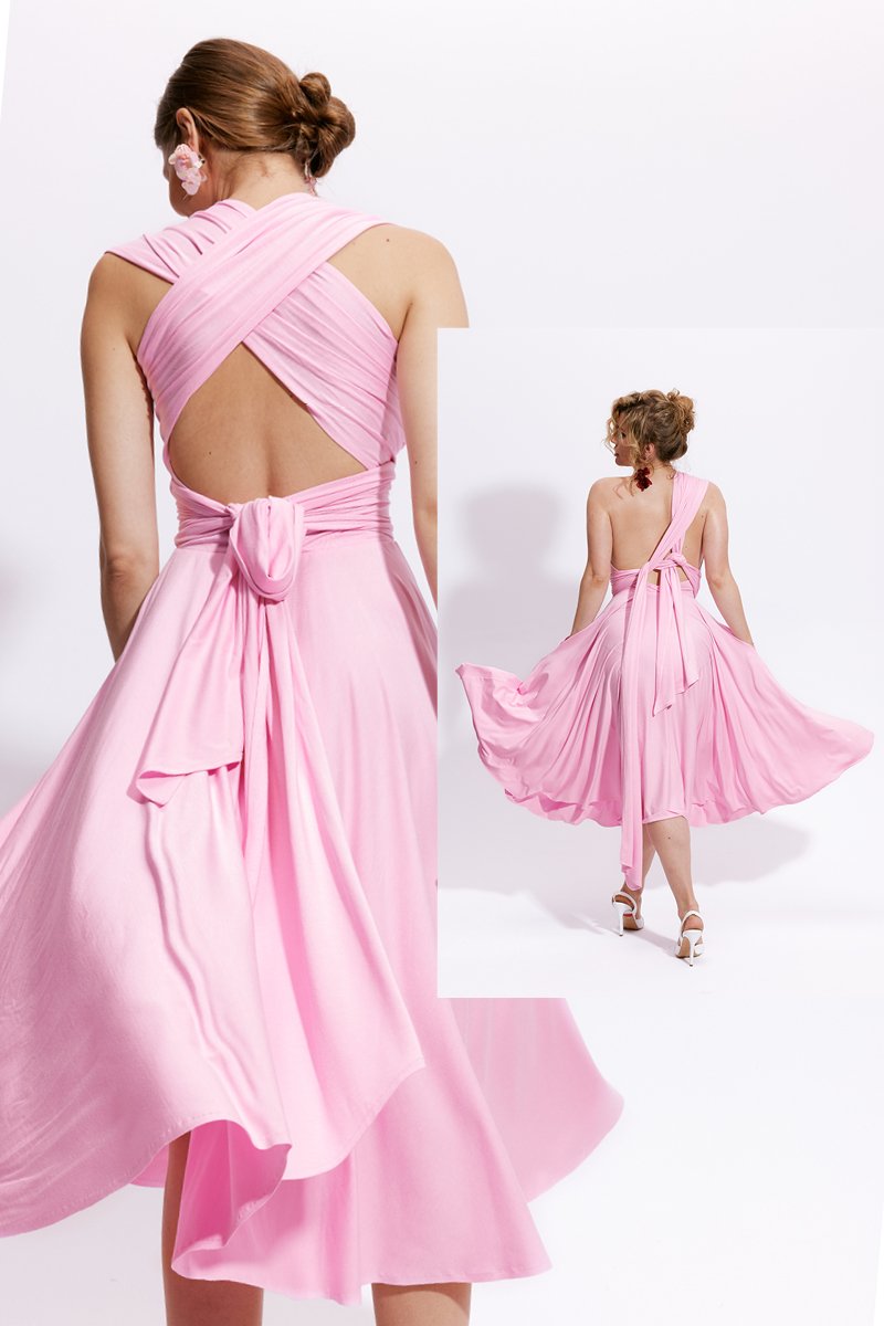 INFINITY DRESS MIDI candy pink
