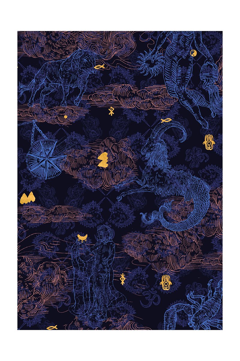 JOLKA print wish you luck night blue