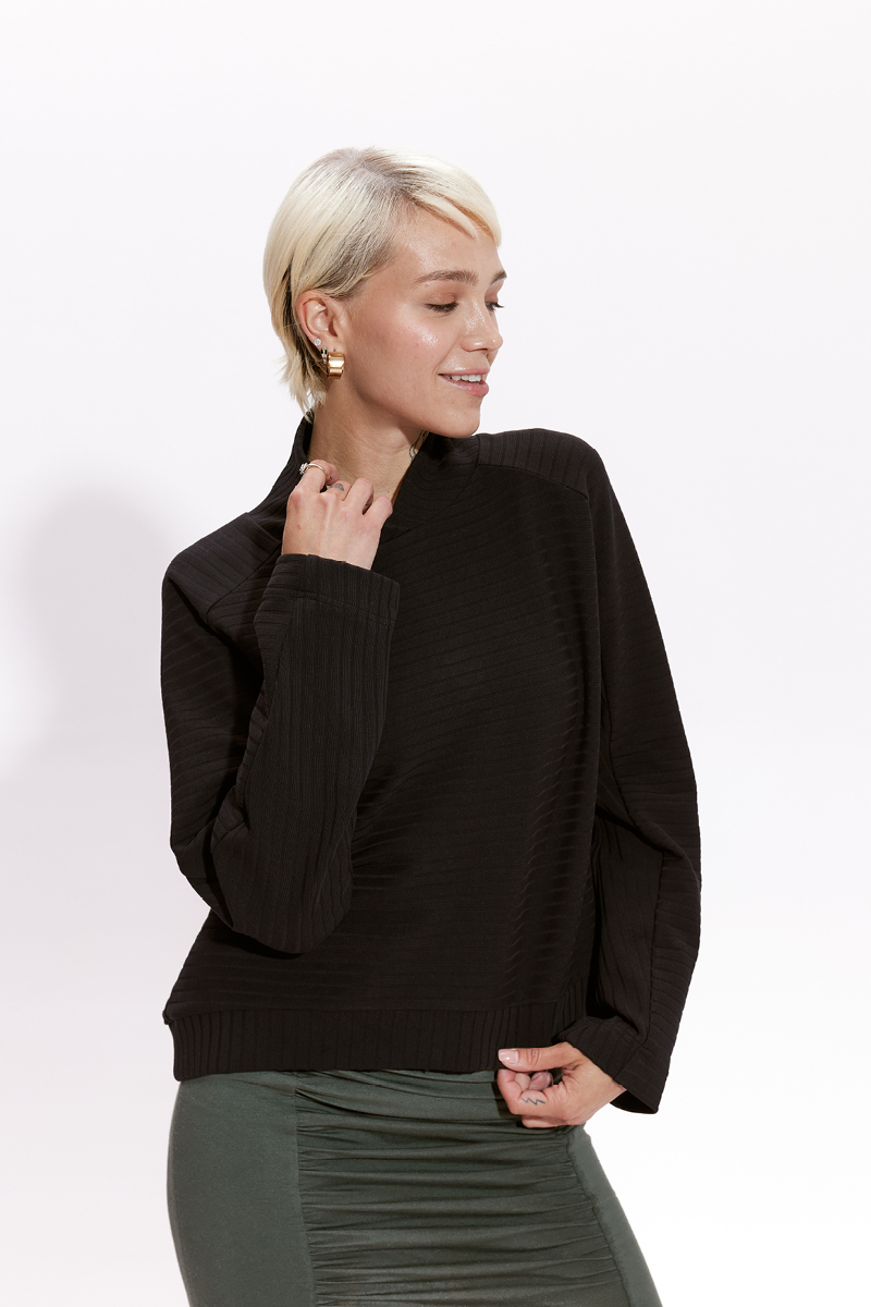 BLUZA PLEASURE czarny prążek