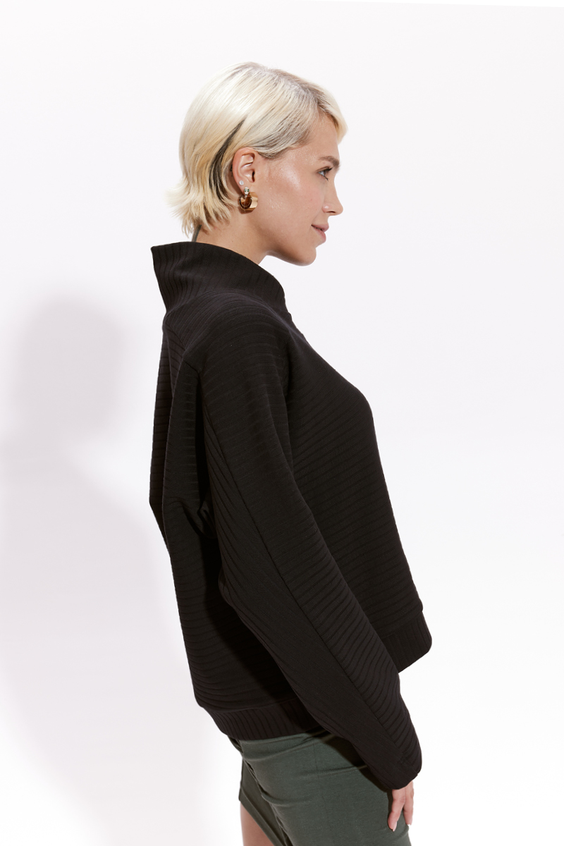 BLUZA PLEASURE czarny prążek