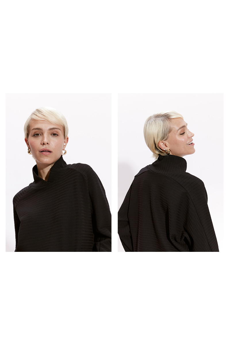 BLUZA PLEASURE czarny prążek