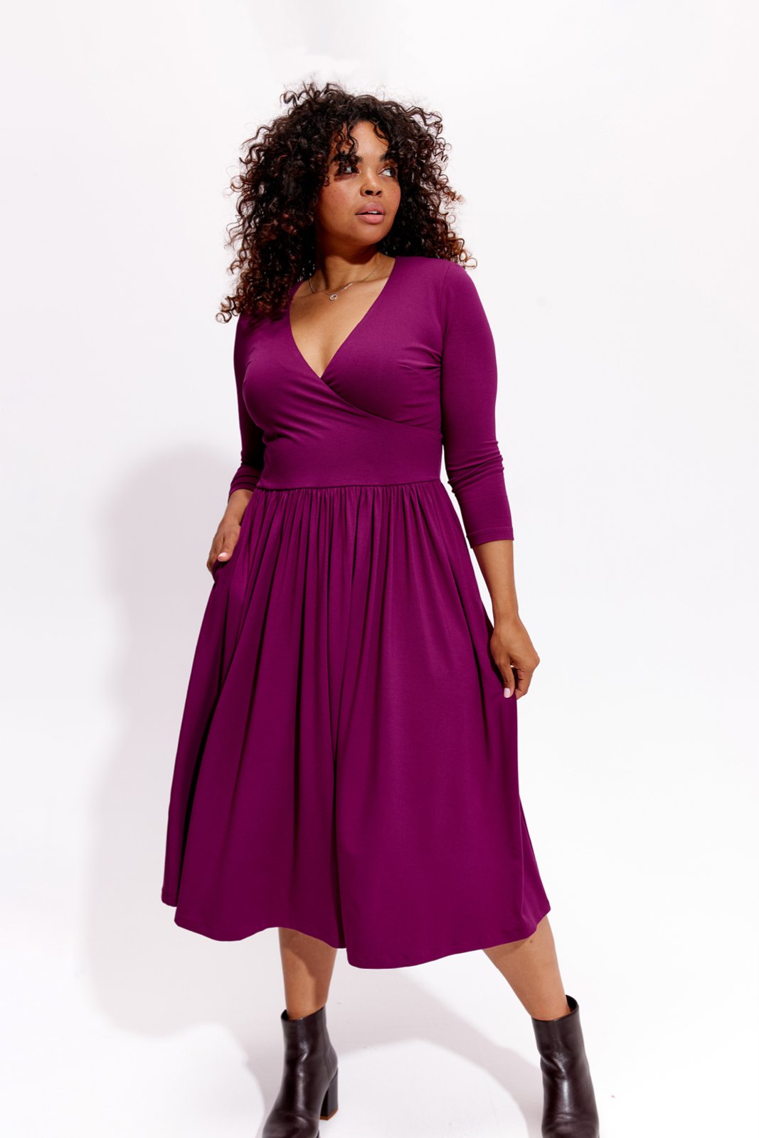 WRAP DRESS purple