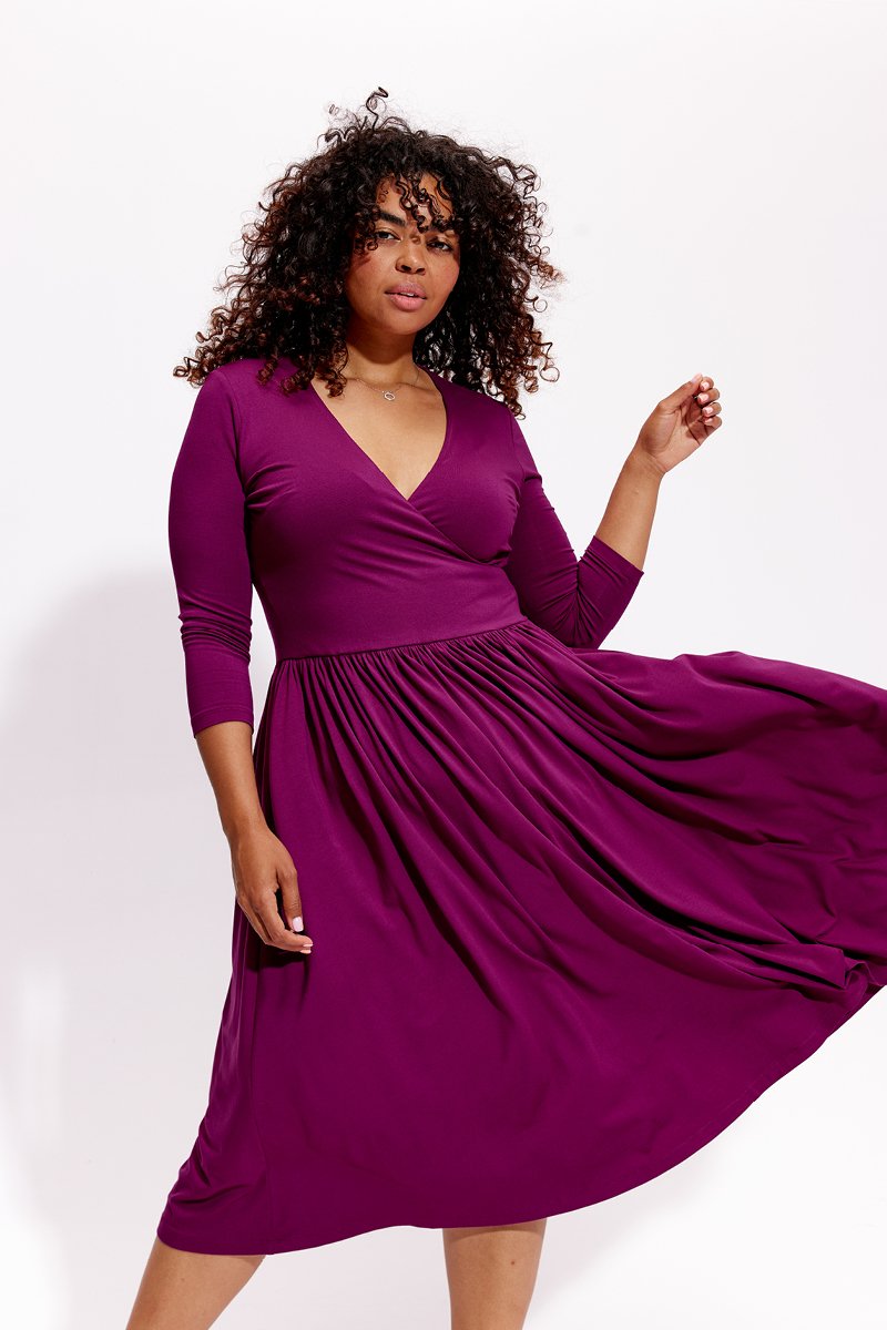 WRAP DRESS purple