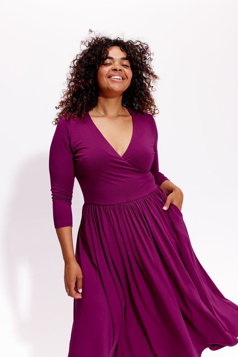 WRAP DRESS purple