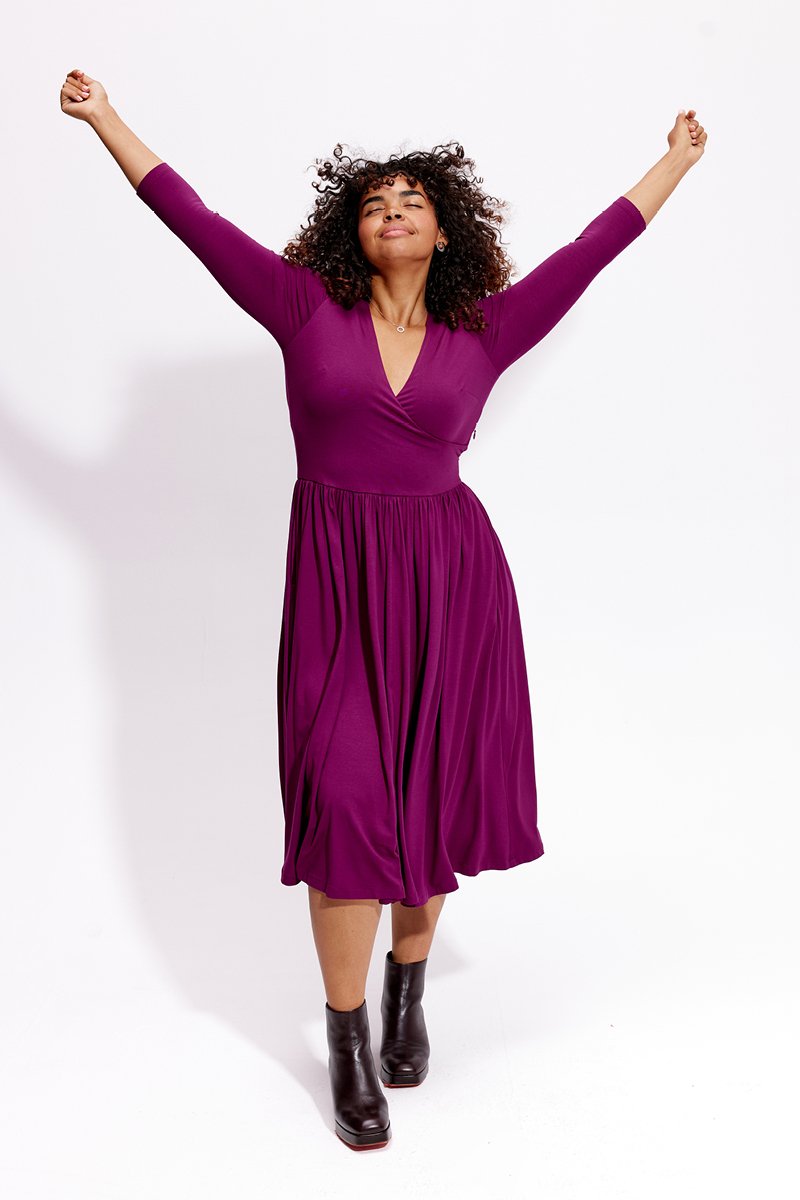 WRAP DRESS purple