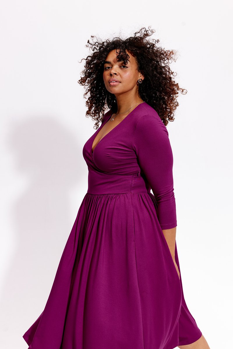 WRAP DRESS purple