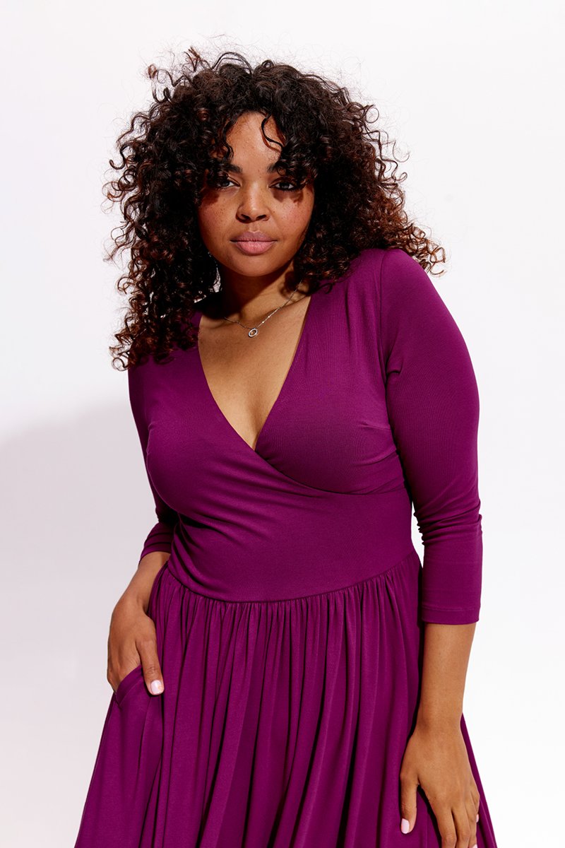 WRAP DRESS purple