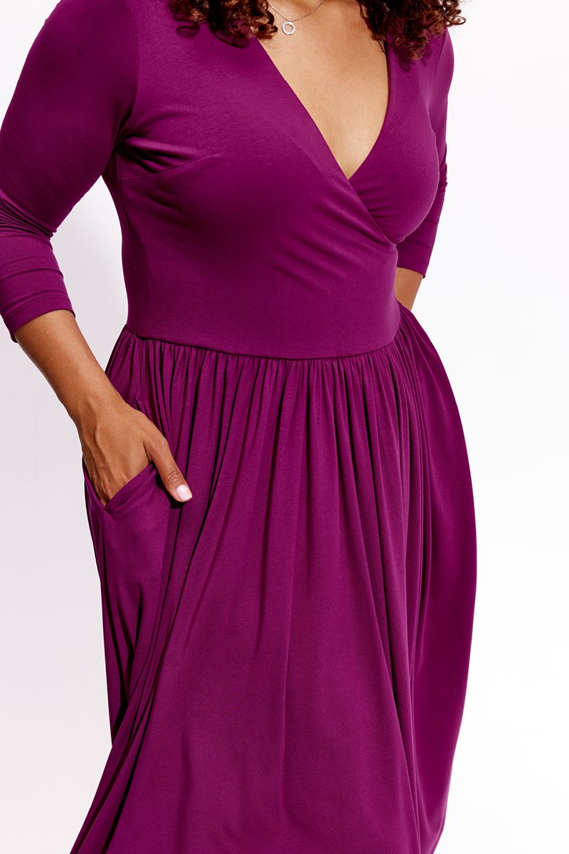 WRAP DRESS purple