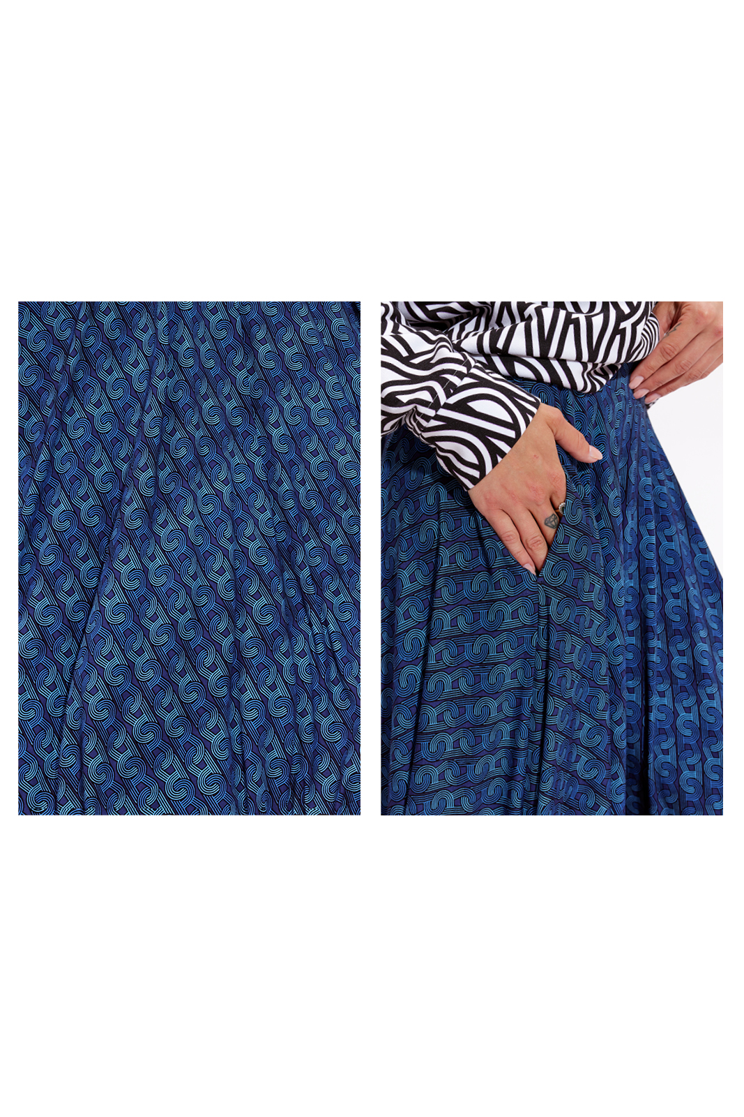 PRIMA BALLERINA R is for RISK blue & navy print