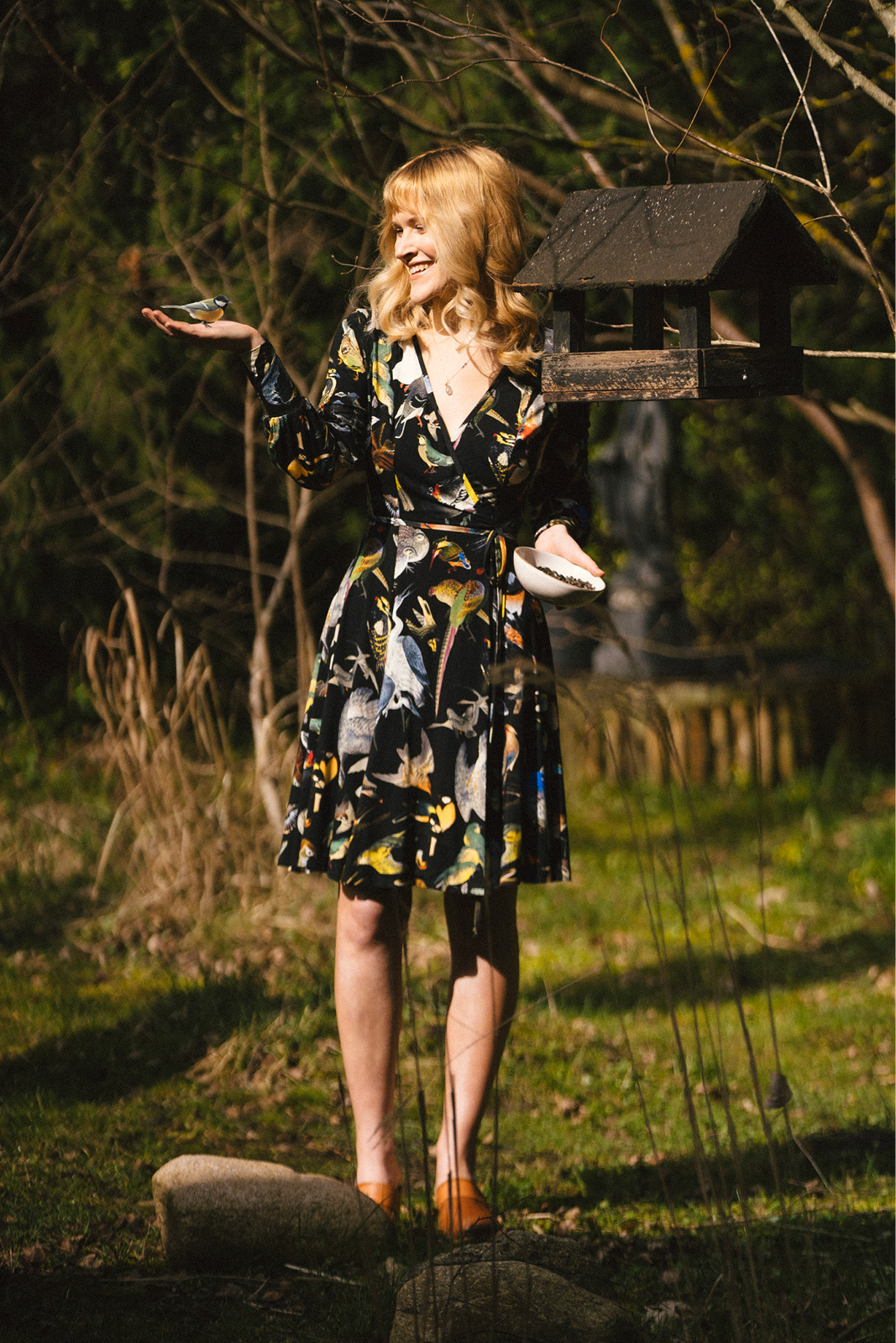 HIPPIE DRESS birds of Warsaw print