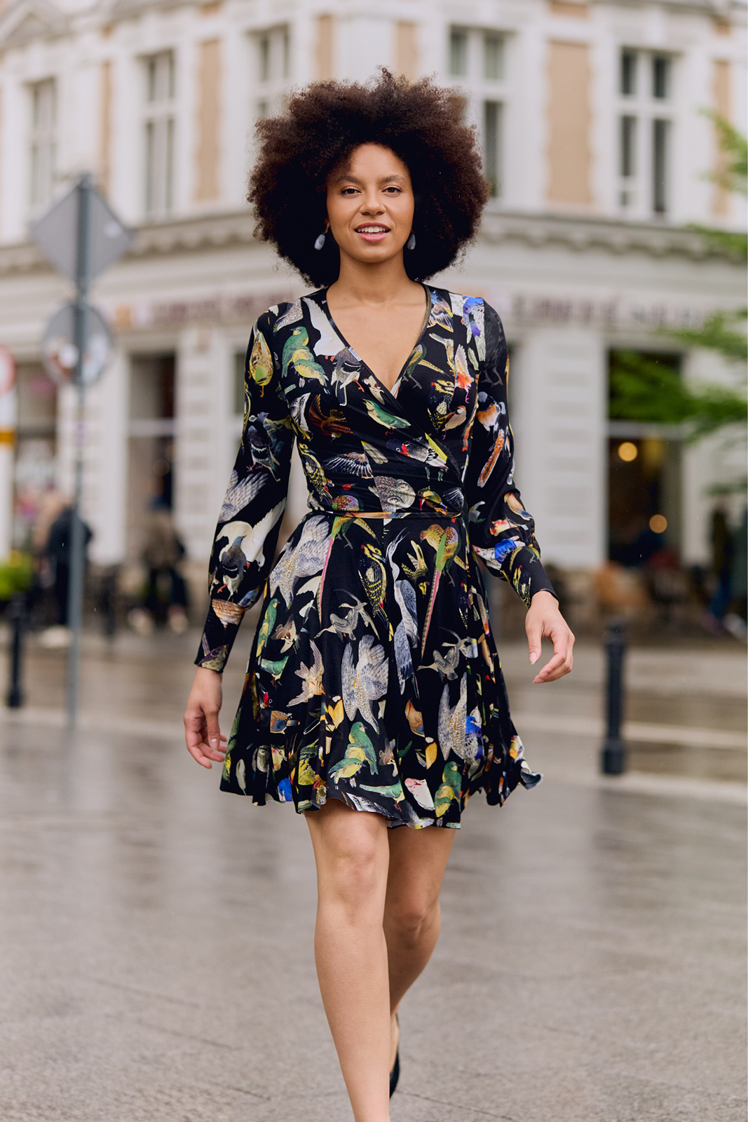 HIPPIE DRESS birds of Warsaw print