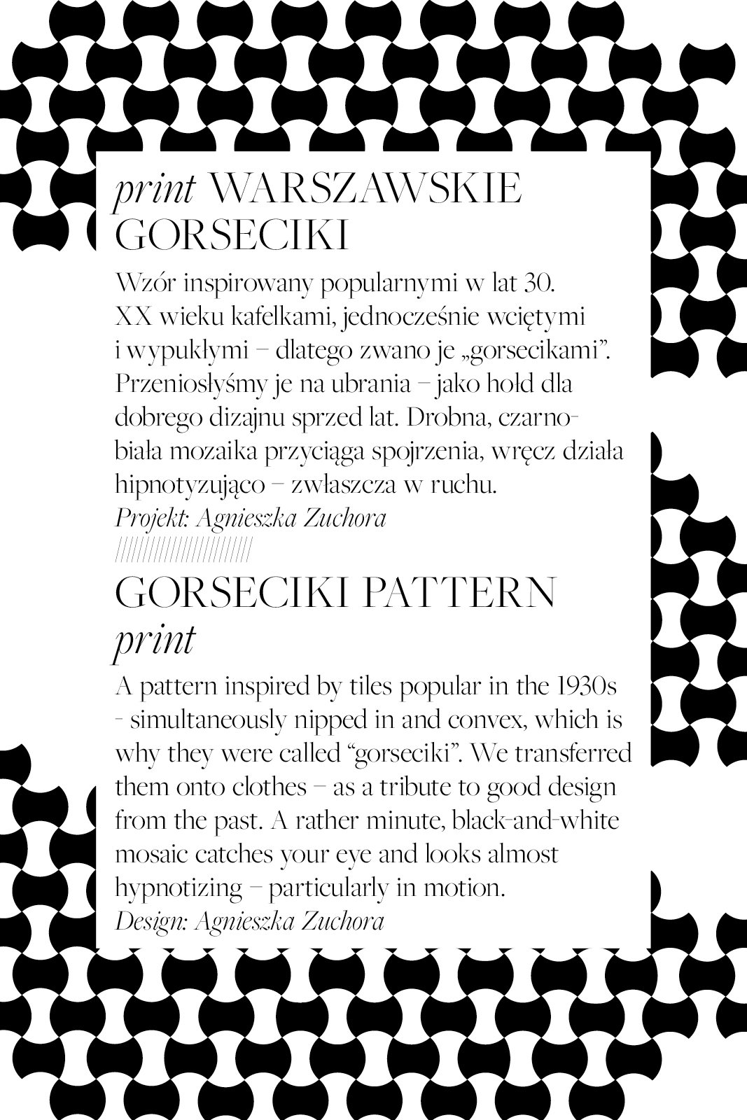 WILD CUT "gorseciki" pattern print