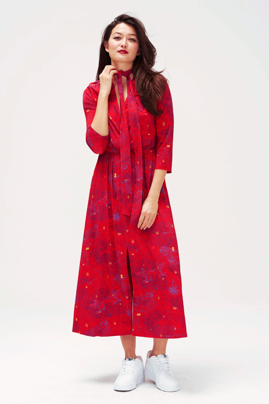 LIBERTY DRESS wish you luck red print